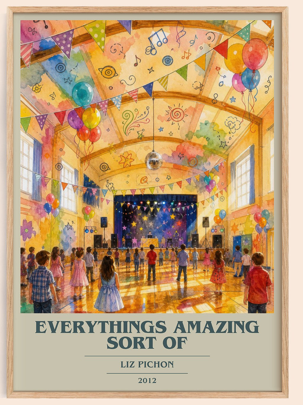 Everythings Amazing Sort Of book cover book poster by Liz Pichon – framed literary art print