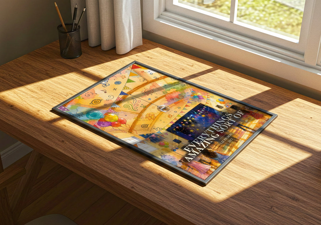Everythings Amazing Sort Of watercolour book poster framed on wall – childrens wall art