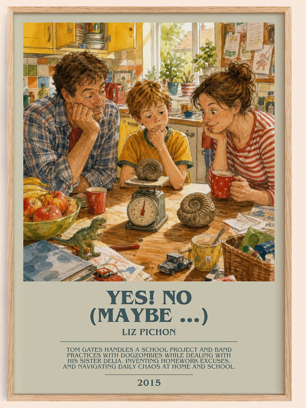 Yes! no (maybe ...) bookish book poster by Liz Pichon – framed literary art print