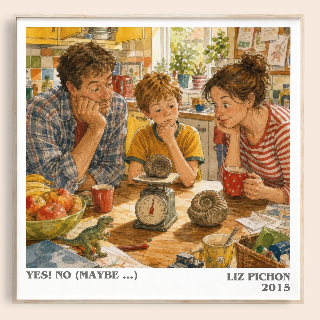 Yes! no (maybe ...) literary book poster by Liz Pichon – framed literary art print