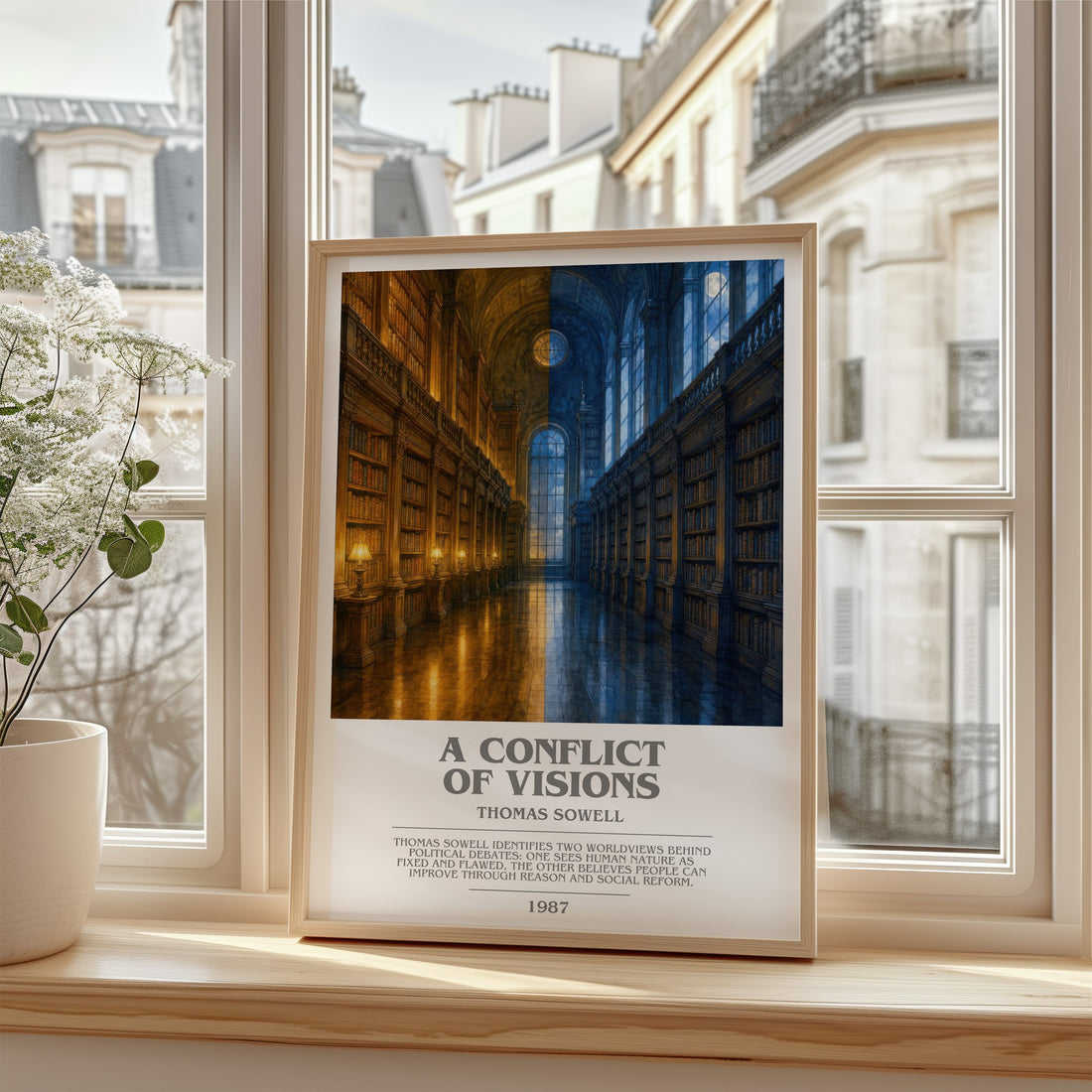 A conflict of visions bookish poster colour and style options – Thomas Sowell book art