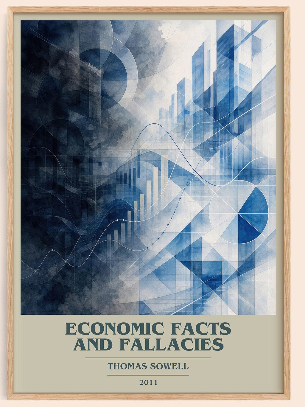 Economic Facts and Fallacies book cover book poster by Thomas Sowell – framed literary art print