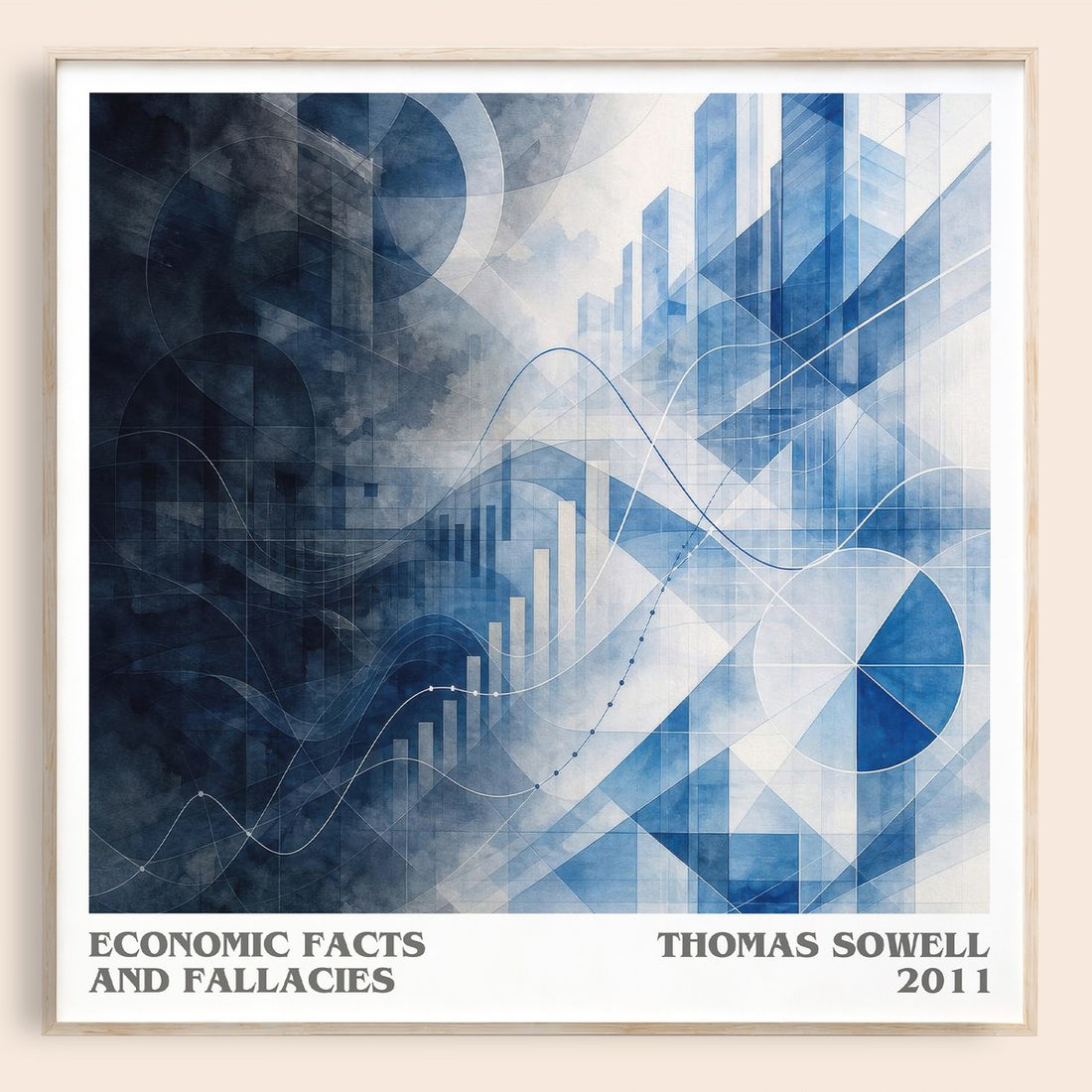 Economic Facts and Fallacies literary book poster by Thomas Sowell – framed literary art print