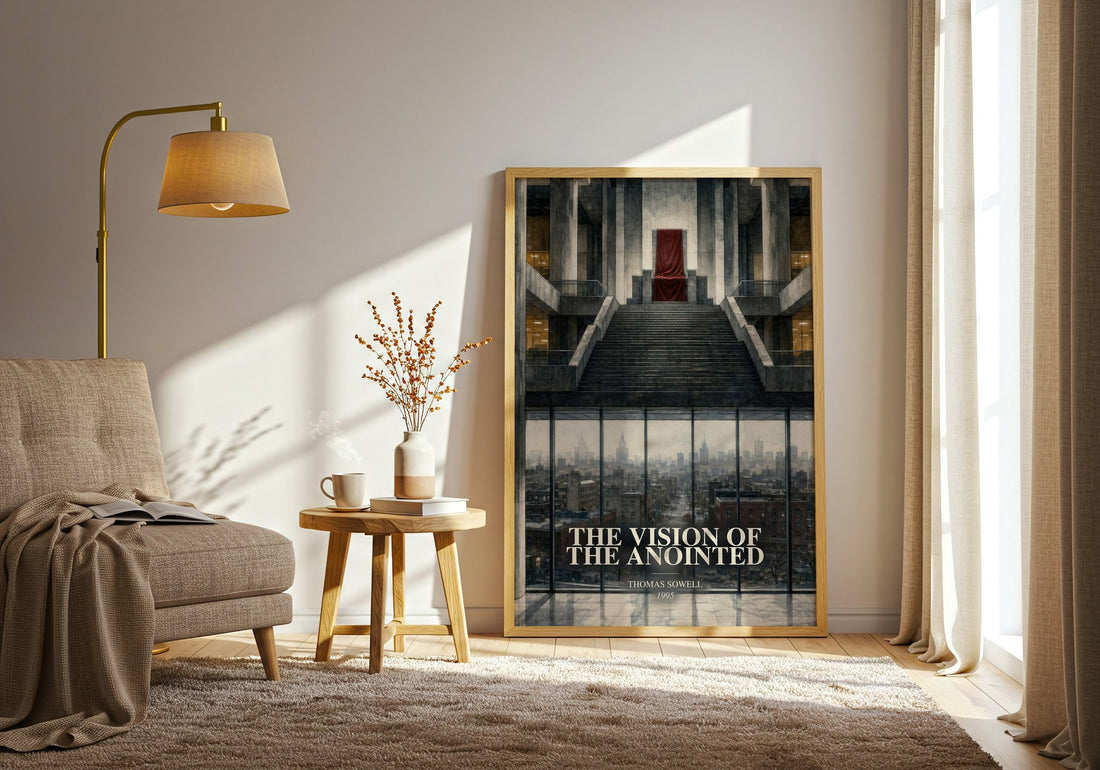 The Vision of the Anointed watercolour print in frame leaning in hallway – non fiction wall art