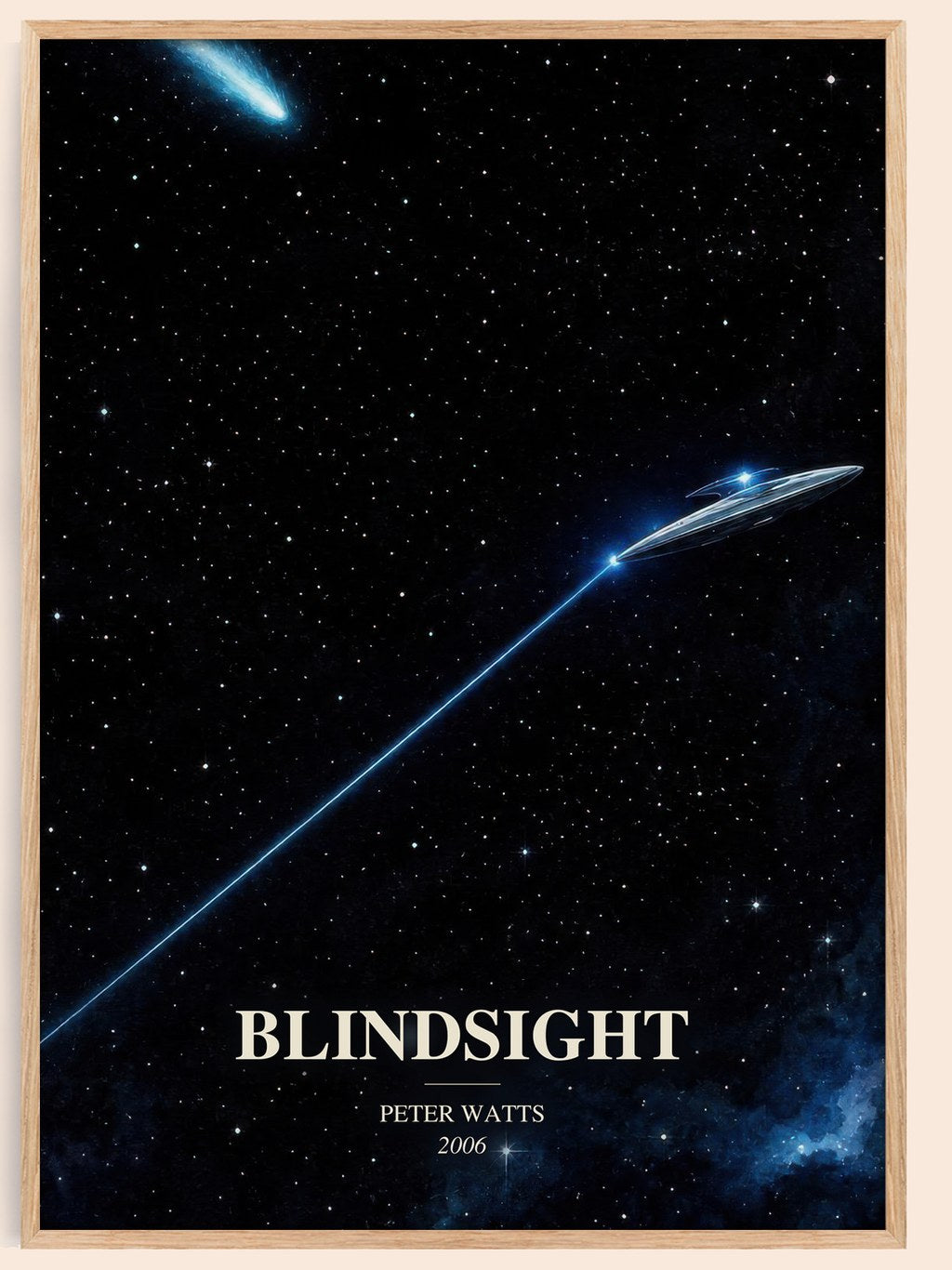 Blindsight watercolour book poster by Peter Watts – framed literary art print