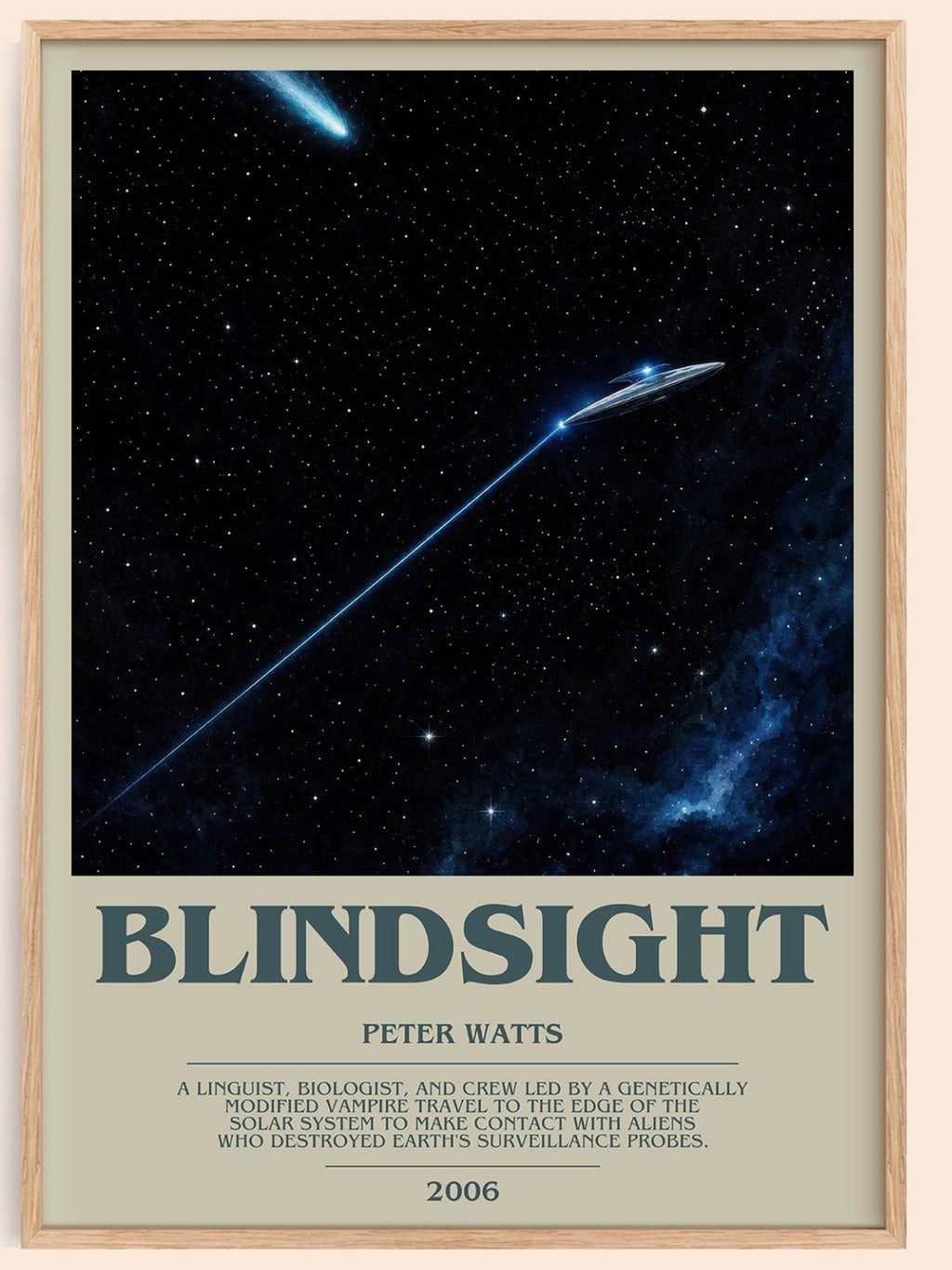 Blindsight bookish book poster by Peter Watts – framed literary art print