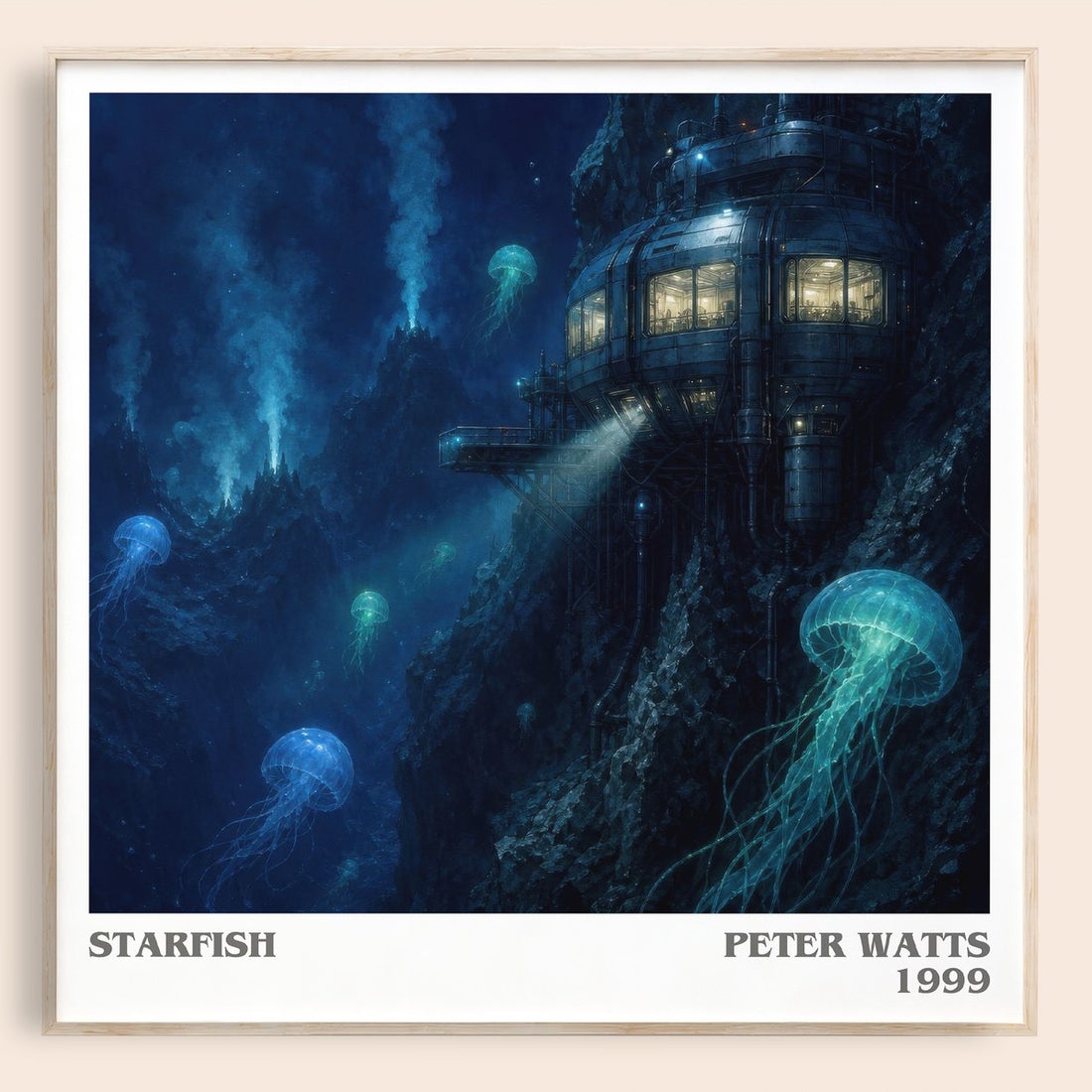 Starfish literary book poster by Peter Watts – framed literary art print