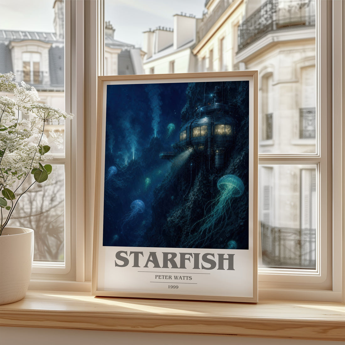 Starfish book cover poster colour and style options – Peter Watts book art