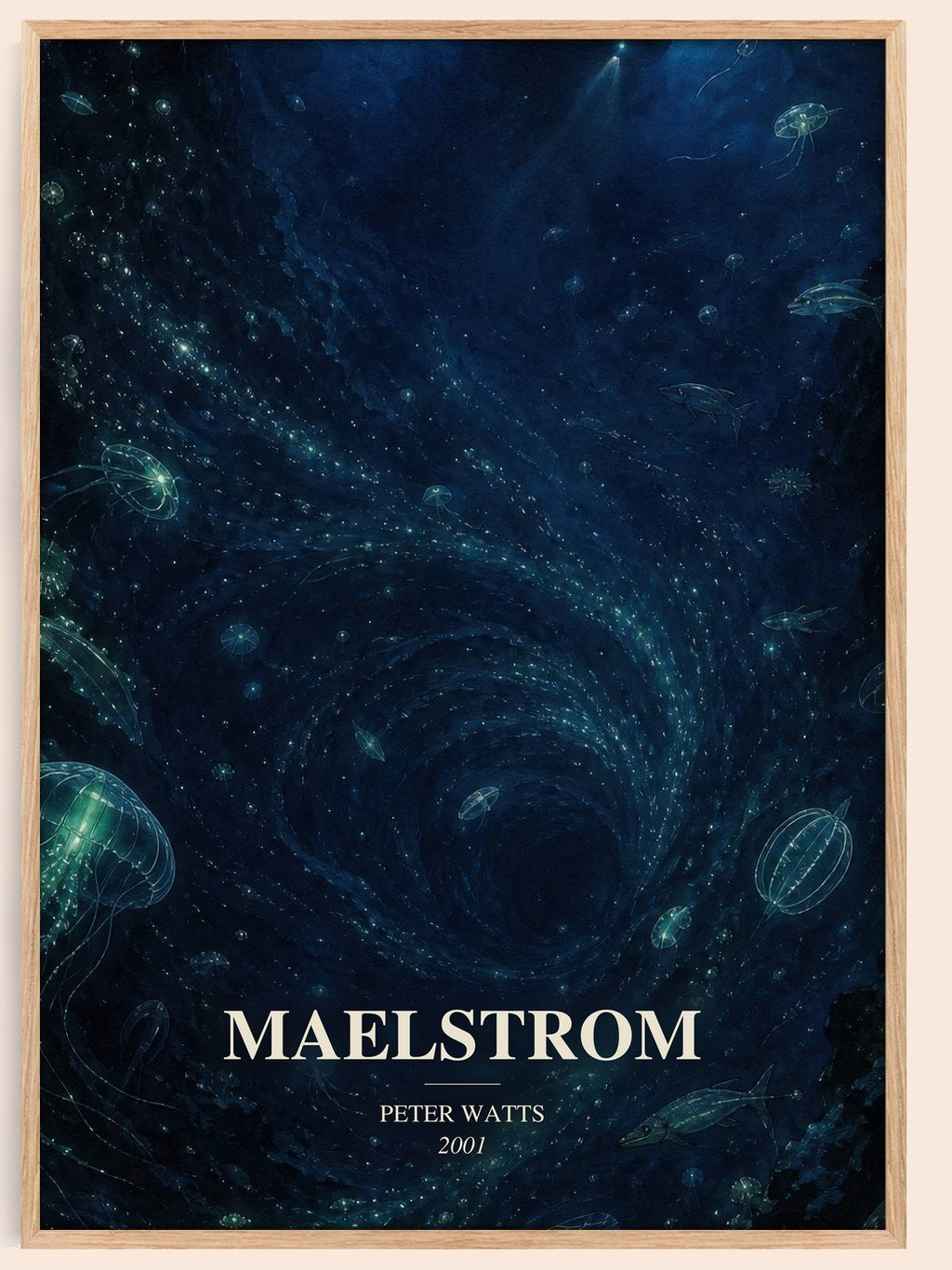 Maelstrom watercolour book poster by Peter Watts – framed literary art print