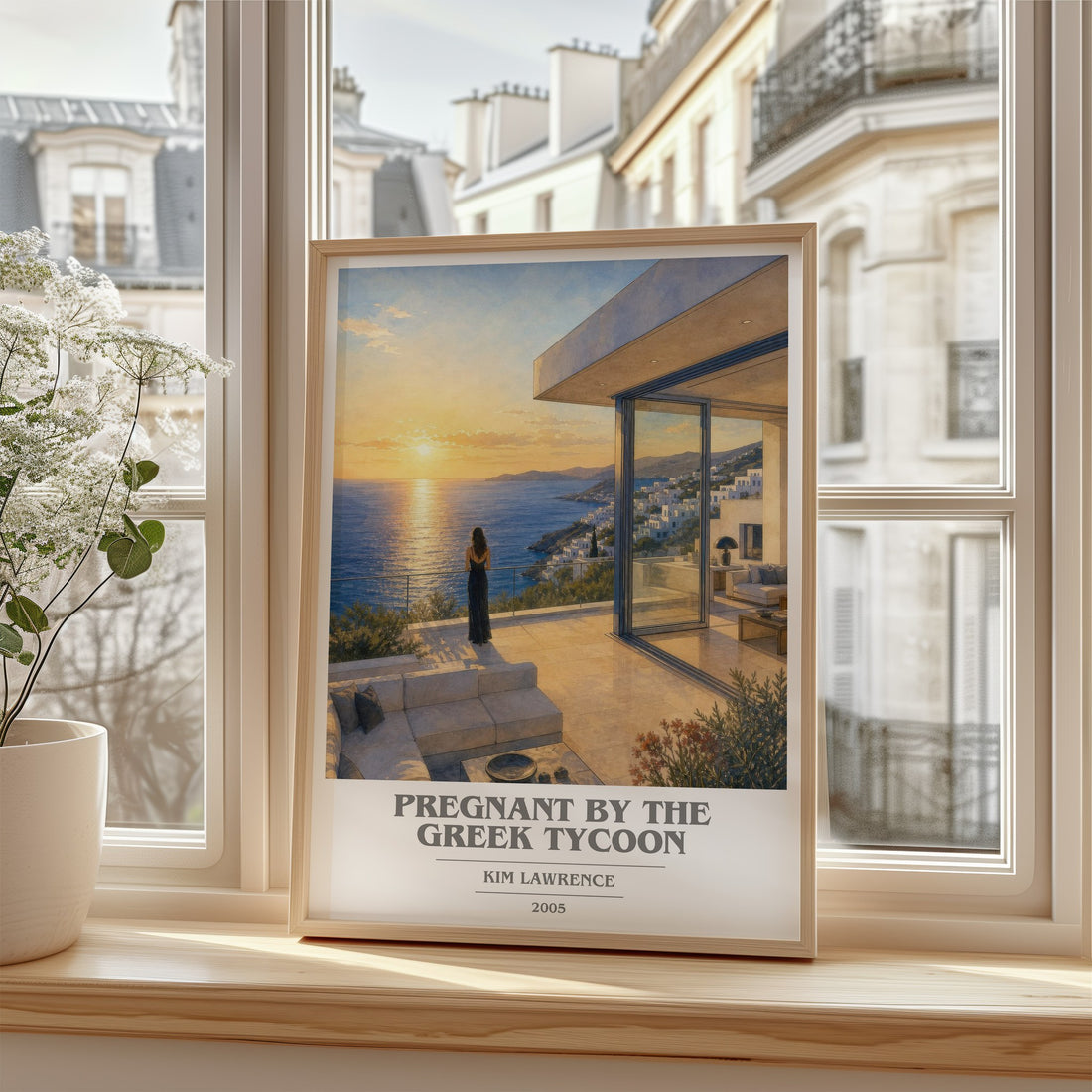Pregnant By The Greek Tycoon book cover poster colour and style options – Kim Lawrence book art