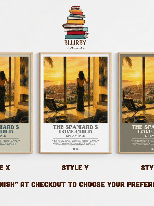 The Spaniard's Love-Child bookish print in frame leaning in hallway – romance wall art
