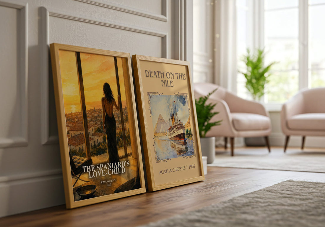 The Spaniard's Love-Child watercolour print framed by window – literary home decor