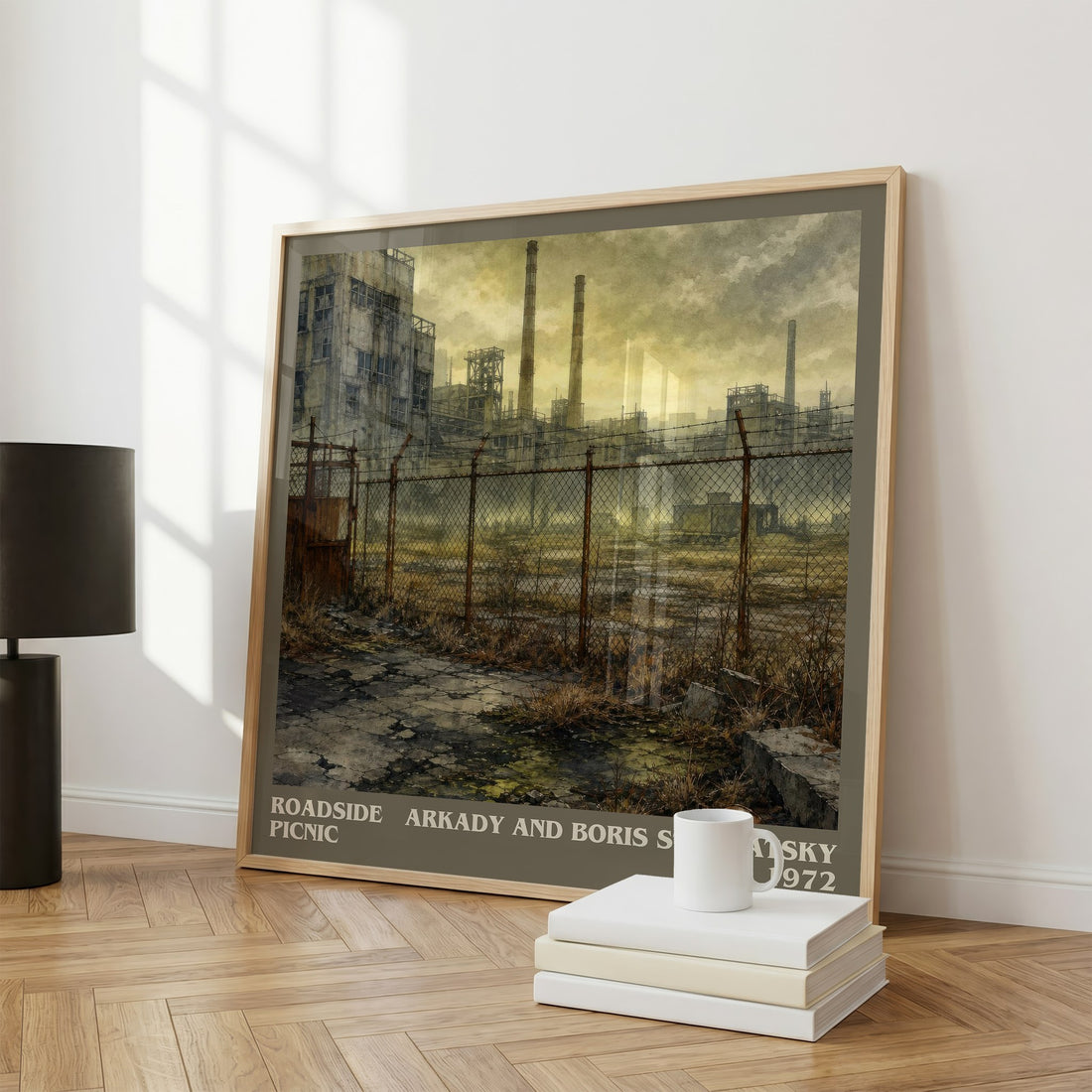 Roadside Picnic literary print framed by window – literary home decor
