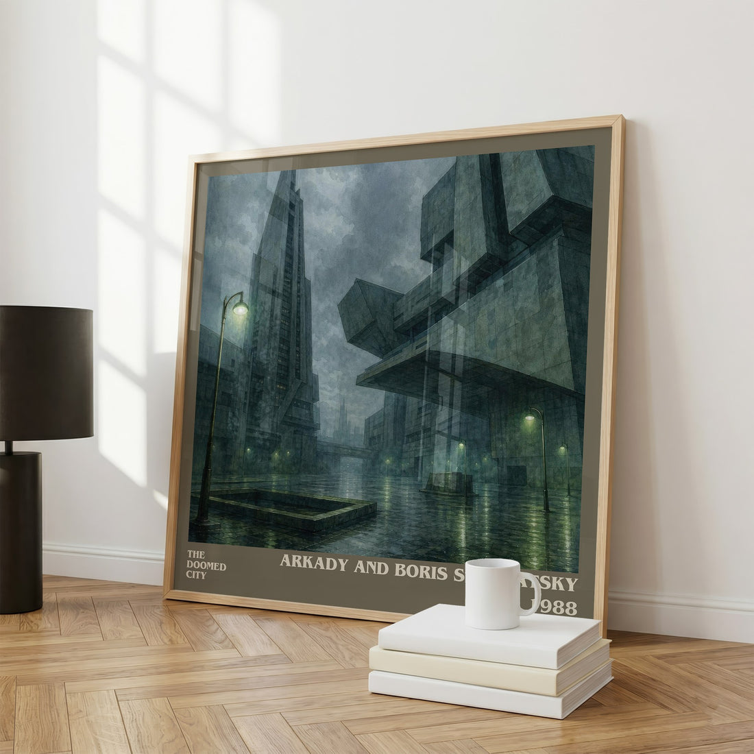 The Doomed City literary print framed by window – literary home decor