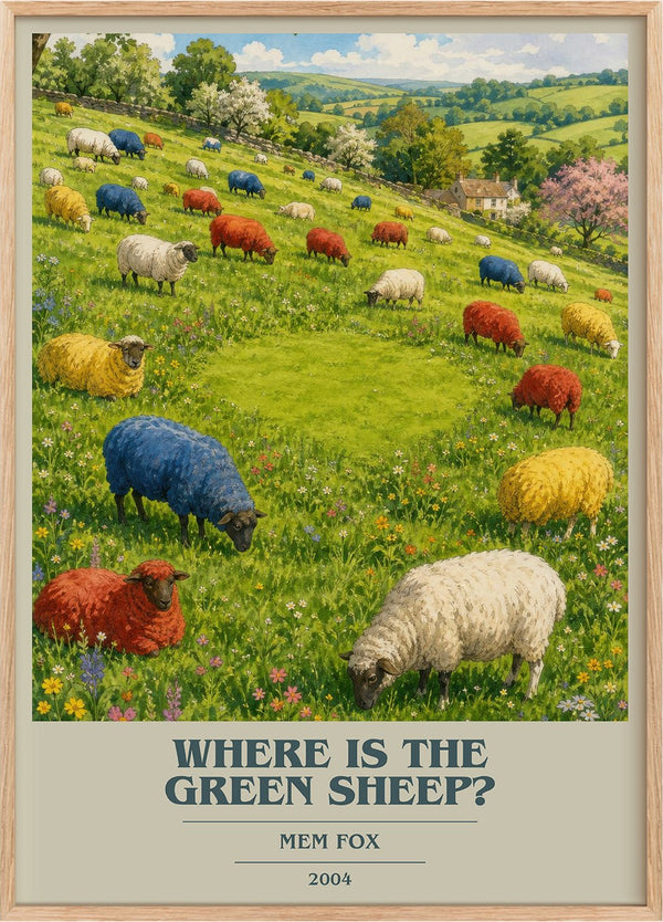 Where is the green sheep? Book Cover Poster by Mem Fox