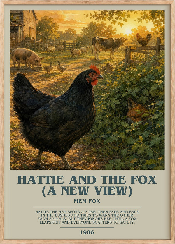 Hattie and the fox (A New View) Bookish Wall Art by Mem Fox