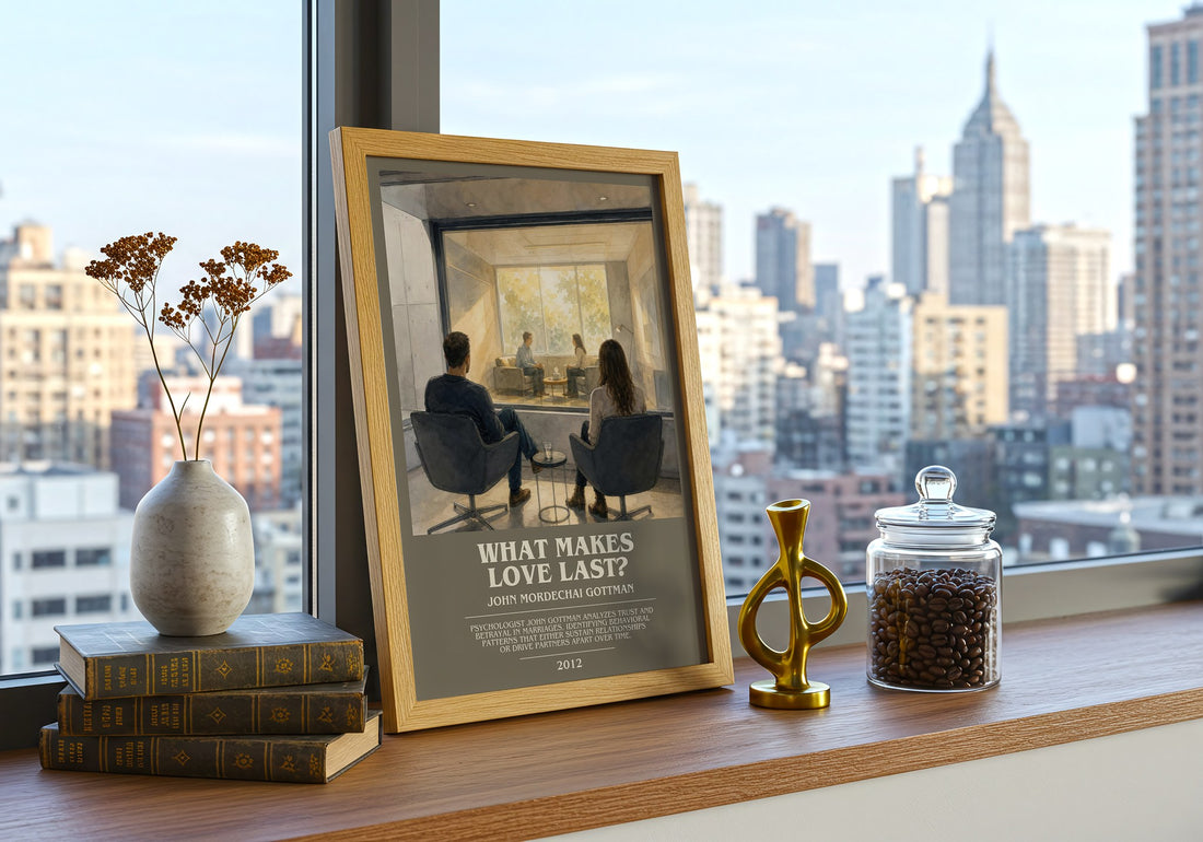 What makes love last? bookish print framed by window – literary home decor