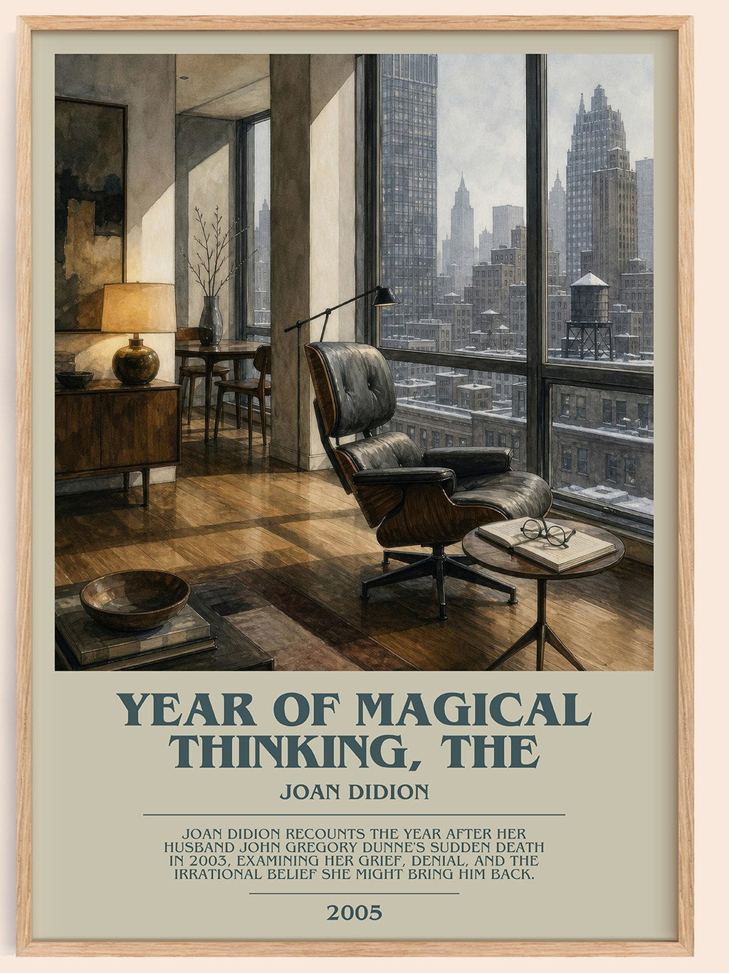 Year of Magical Thinking, The bookish book poster by Joan Didion – framed literary art print