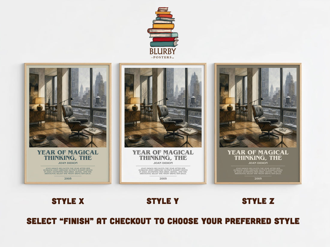 Year of Magical Thinking, The bookish print in frame leaning in hallway – memoir wall art (mockup)