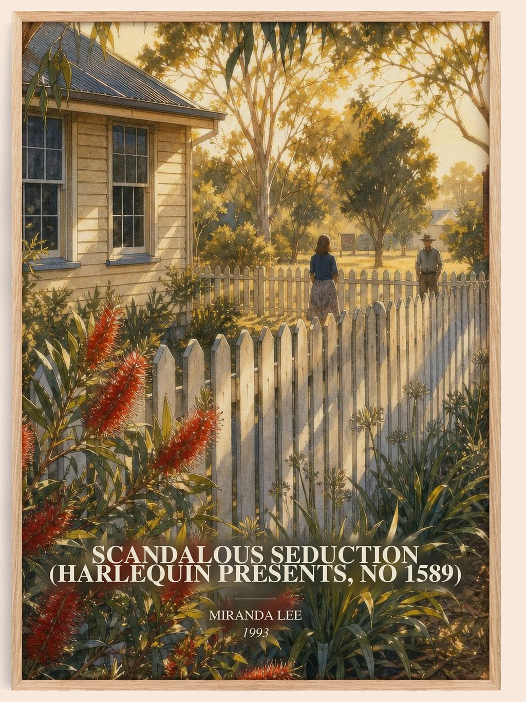 Scandalous Seduction (Harlequin Presents, No 1589) watercolour book poster by Miranda Lee – framed literary art print