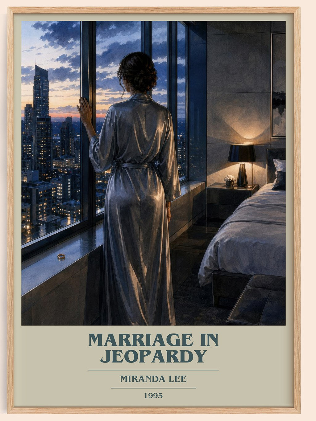 Marriage In Jeopardy book cover book poster by Miranda Lee – framed literary art print