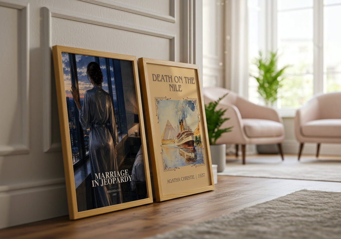 Marriage In Jeopardy watercolour print framed by window – literary home decor