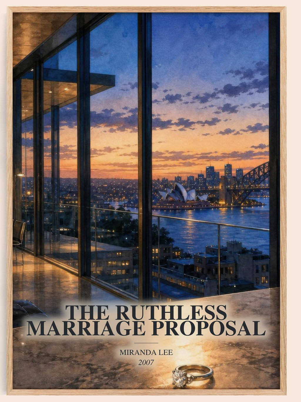 The Ruthless Marriage Proposal watercolour book poster by Miranda Lee – framed literary art print