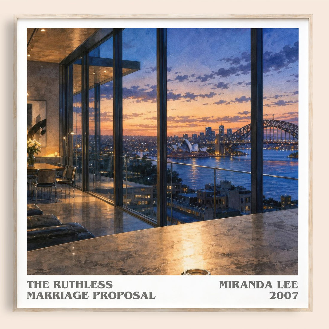 The Ruthless Marriage Proposal literary book poster by Miranda Lee – framed literary art print