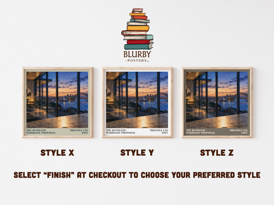The Ruthless Marriage Proposal literary print in frame leaning in hallway – romance wall art (mockup)