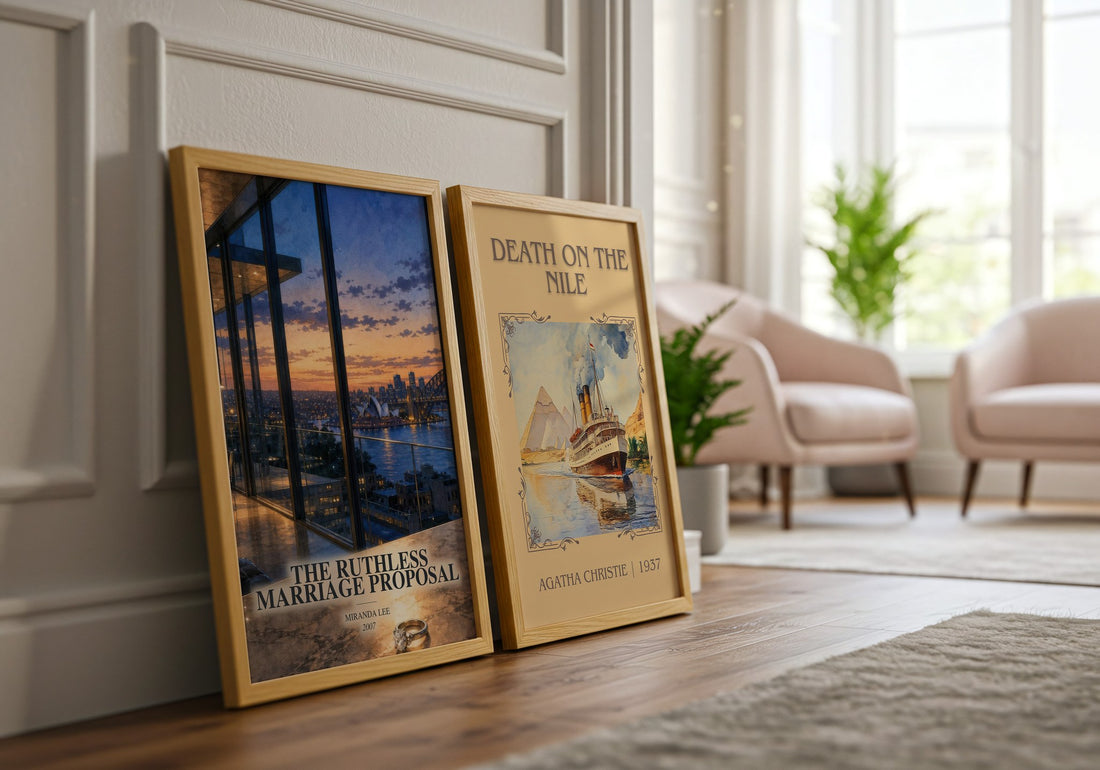 The Ruthless Marriage Proposal watercolour print framed by window – literary home decor