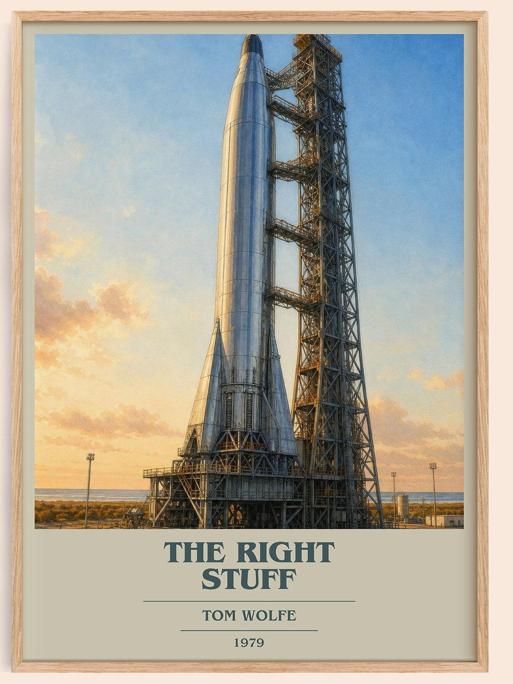 The Right Stuff book cover book poster by Tom Wolfe – framed literary art print