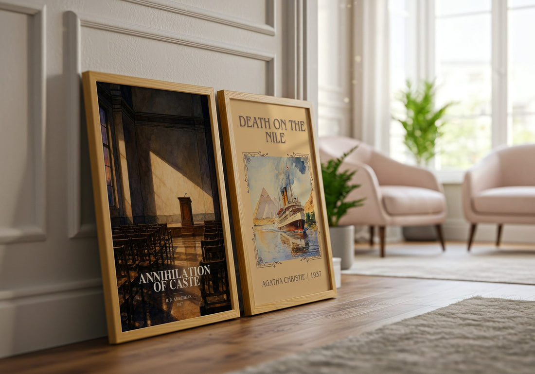 Annihilation of caste watercolour print framed by window – literary home decor