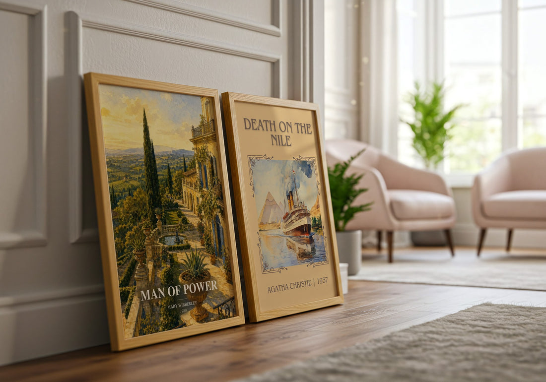 Man of power watercolour print framed by window – literary home decor