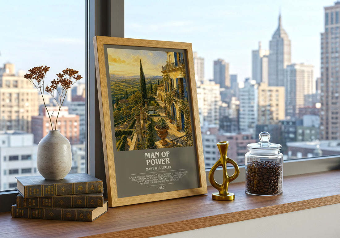 Man of power bookish print framed by window – literary home decor