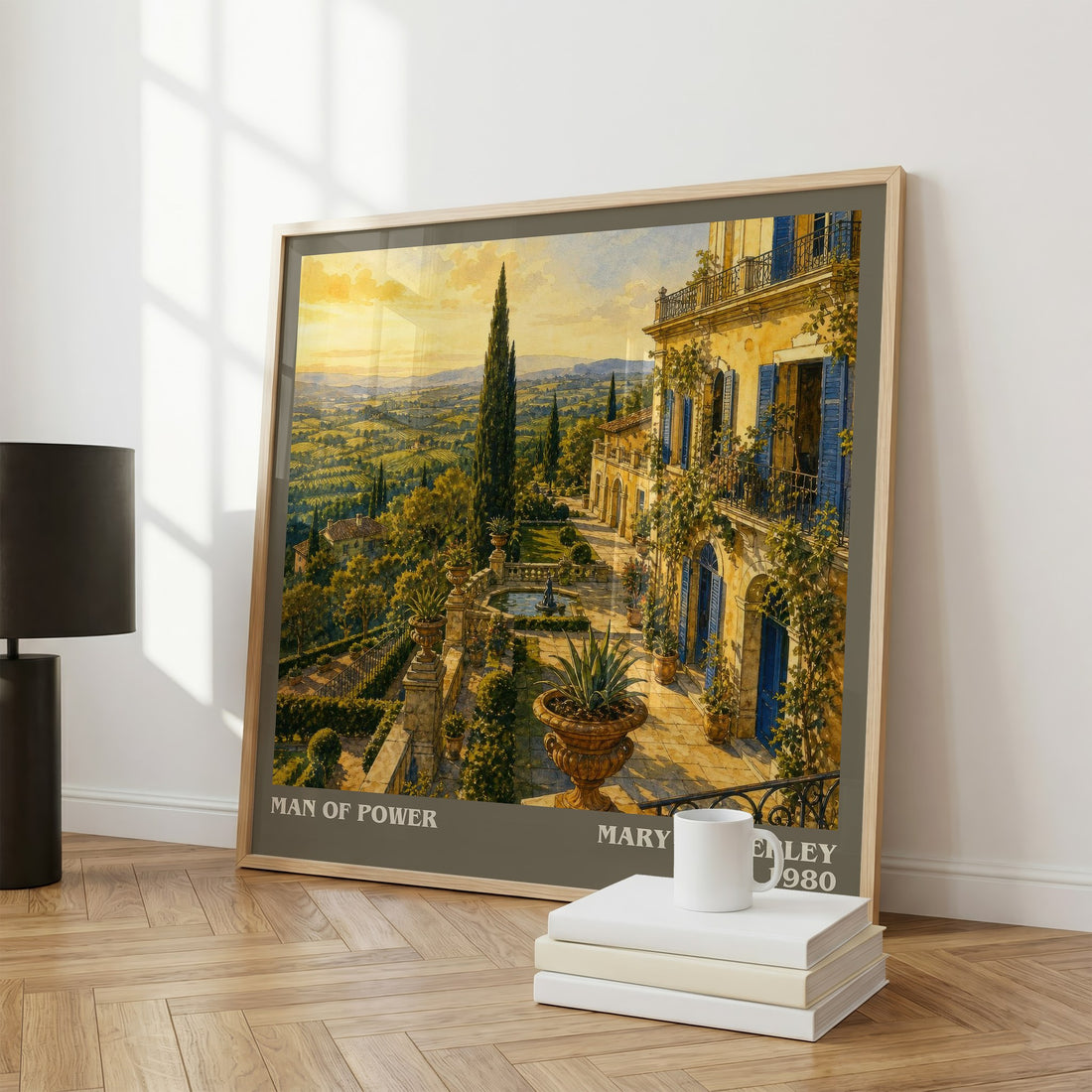 Man of power literary print framed by window – literary home decor