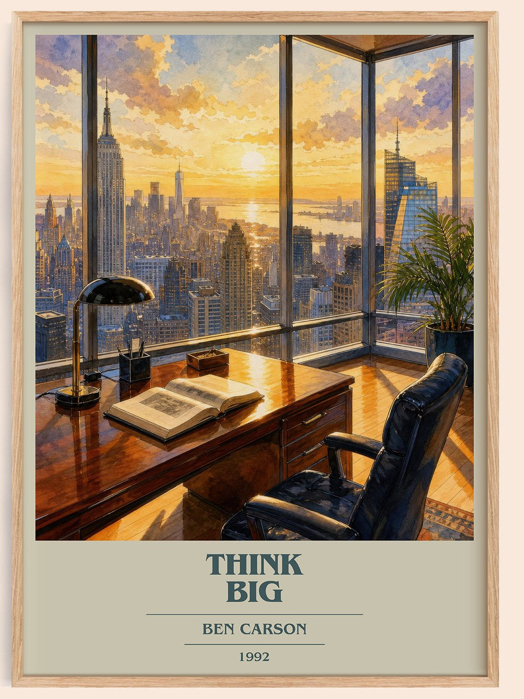 Think big book cover book poster by Ben Carson – framed literary art print