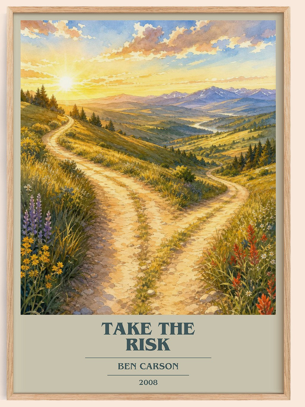 Take the risk book cover book poster by Ben Carson – framed literary art print