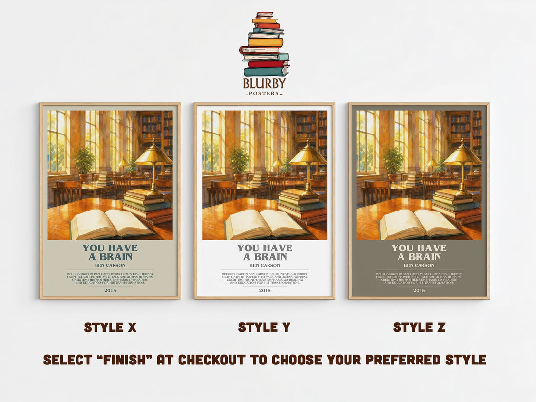 You Have a Brain bookish print in frame leaning in hallway – non fiction wall art (mockup)