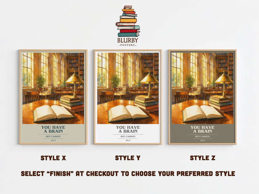 You Have a Brain book cover print in frame leaning in hallway – non fiction wall art (mockup)
