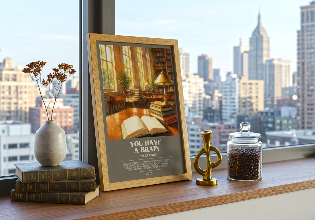 You Have a Brain bookish print framed by window – literary home decor