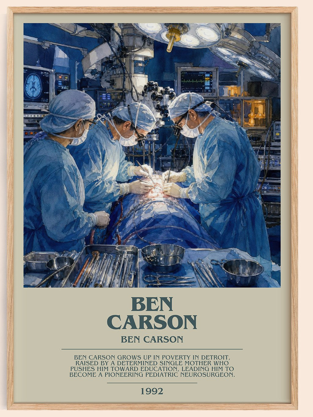Ben Carson bookish book poster by Ben Carson – framed literary art print