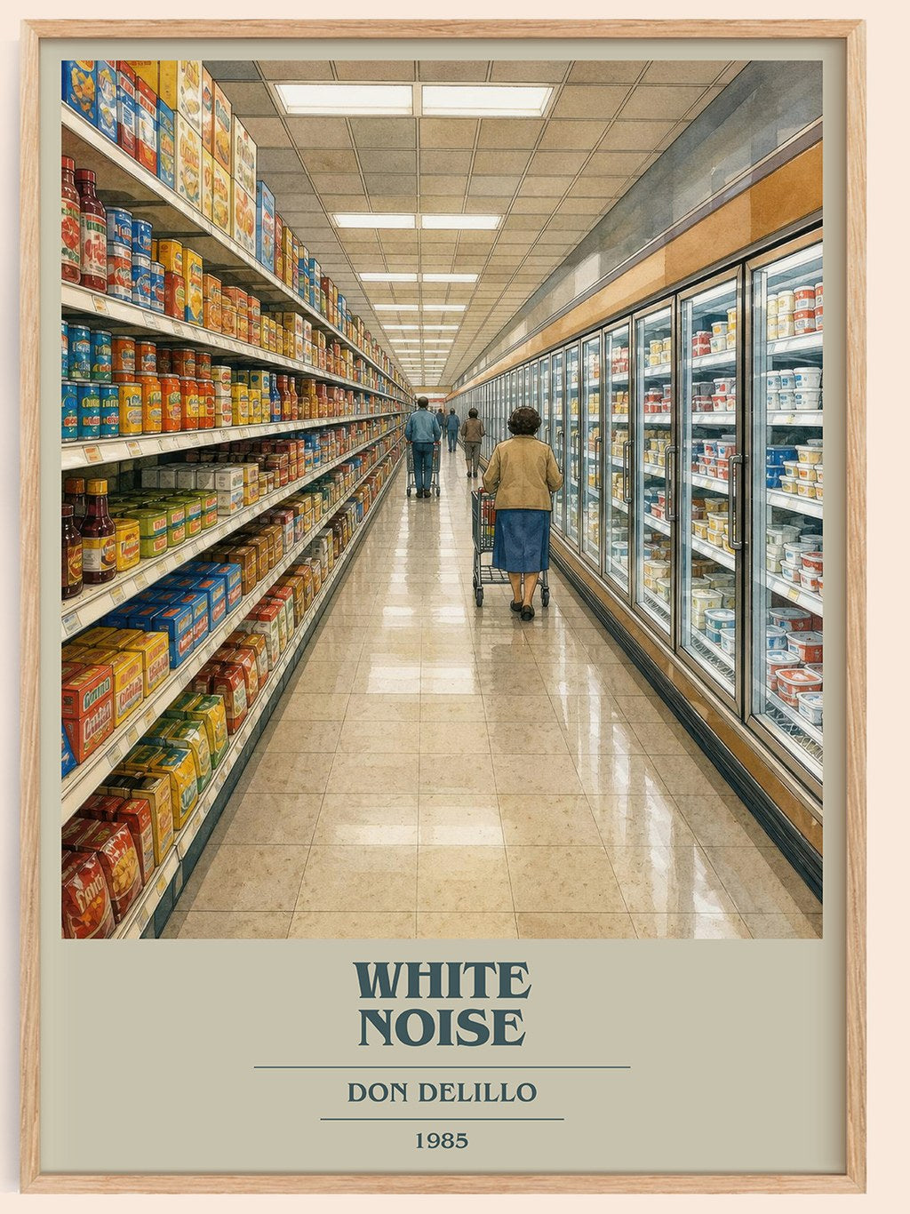 White Noise book cover book poster by Don DeLillo – framed literary art print