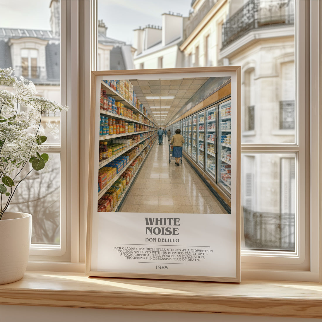 White Noise bookish poster colour and style options – Don DeLillo book art