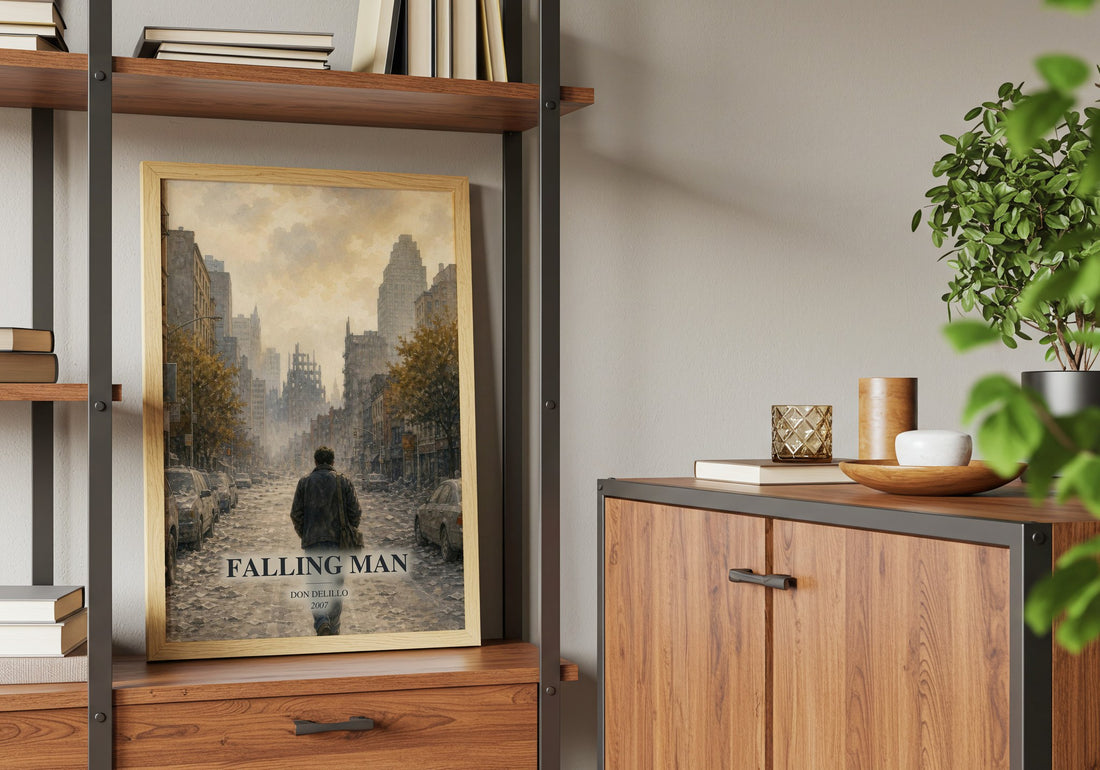 Falling Man book watercolour illustration paper finish options – matte satin gloss