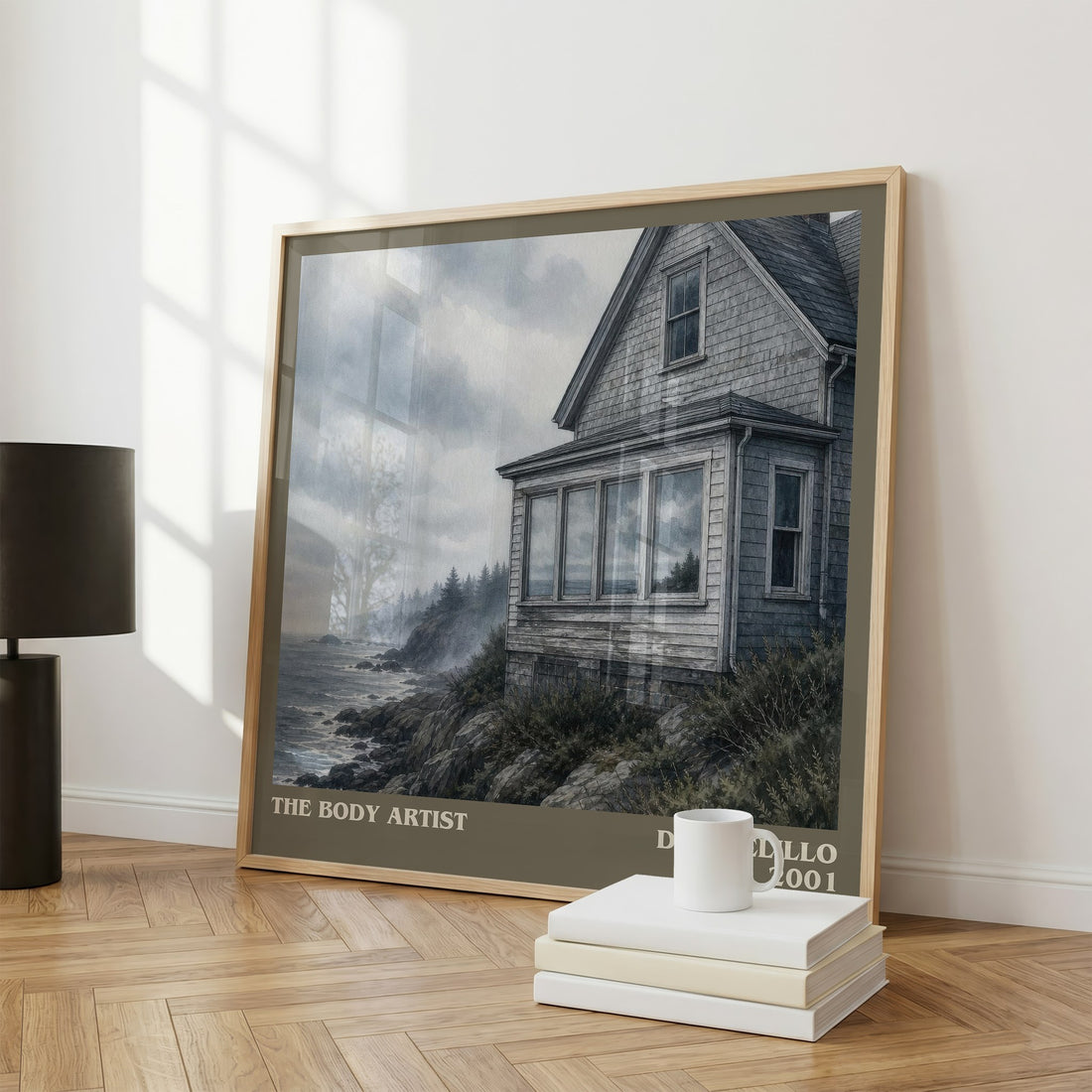 The Body Artist literary print framed by window – literary home decor