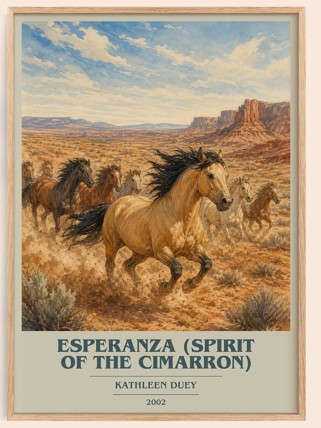 Esperanza (Spirit of the Cimarron) book cover book poster by Kathleen Duey – framed literary art print