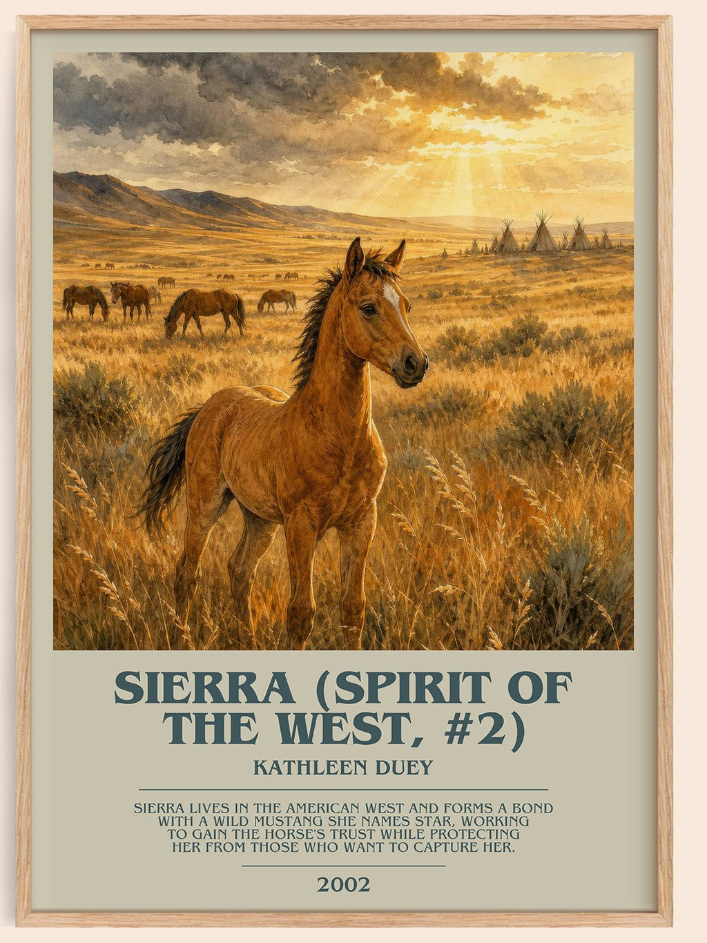 Sierra (Spirit of the West, #2) bookish book poster by Kathleen Duey – framed literary art print