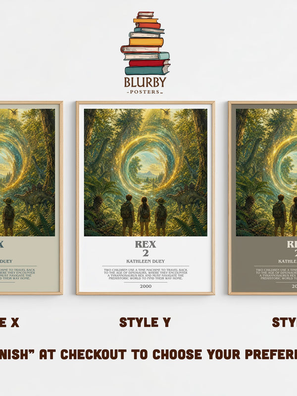 Rex 2 bookish print in frame leaning in hallway – young adult wall art