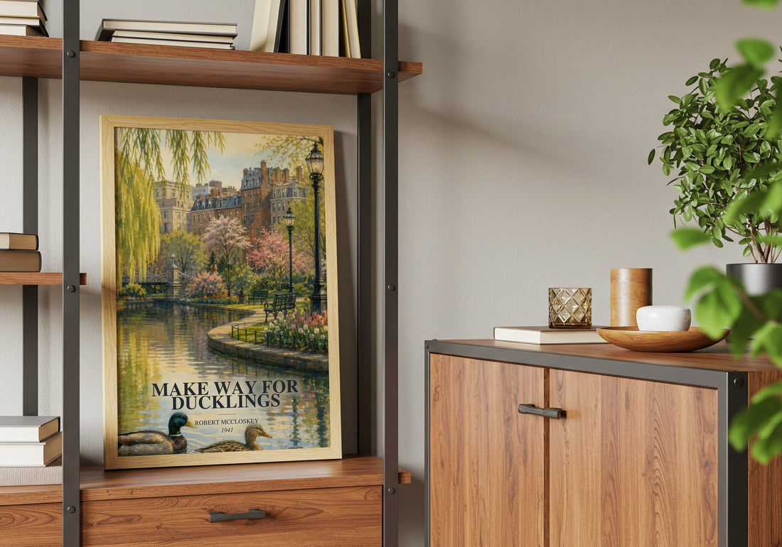 Make Way for Ducklings book watercolour illustration paper finish options – matte satin gloss