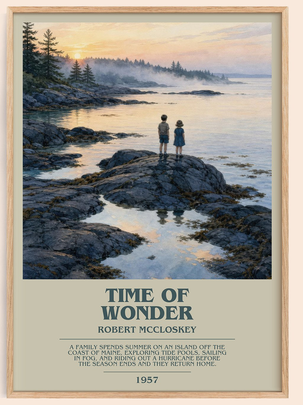 Time of Wonder bookish book poster by Robert McCloskey – framed literary art print